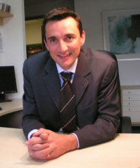 Photo of Stéphane Doré, Chairman and Founder of the ACCEO Group Building engineering firm, in his office