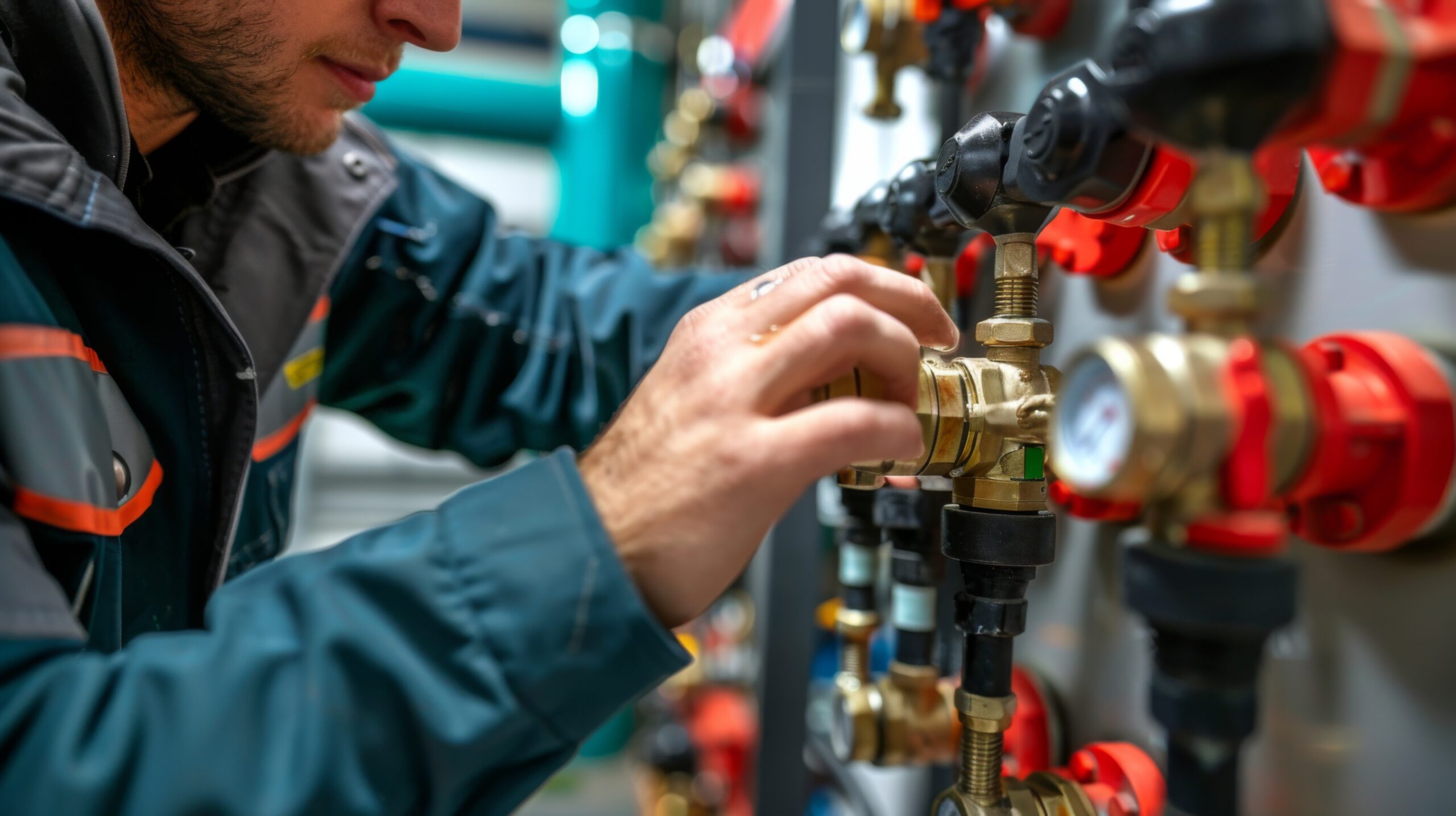 Un expert qui fait un contrôle de chauffage